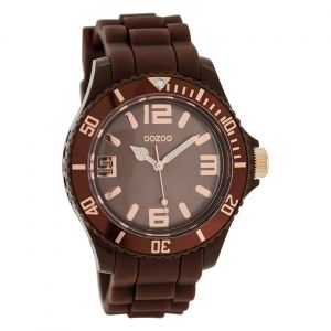 Montre-Bracelet Analogique Marron Mat Pour Femme «&nbspoozoo &nbsp», Bracelet En Silicone. Uoc5059a - Neuf