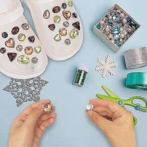 Lot De 28 Breloques Pour Chaussures, Breloques En Cristal Marron Et Diamant Pour Sabots De Femmes, D&eacute;corations De Cha&icirc;ne Brillante, Accessoires De Sabots Diy - Neuf