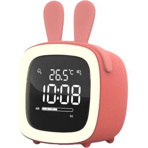 R&eacute;veil pour enfants - R&eacute;veil lapin | Petit r&eacute;veil LED pour enfants avec veilleuse et - Neuf