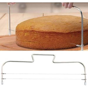 Coupe-G&acirc;teau,Coupe-G&acirc;teau &Agrave; Fil,Coupe Gateau 2-Wire R&eacute;glable En Acier,Fil De Coupe De G&acirc;teau,Couteau Gateau &Agrave; Trancher,Inoxydable Couteau Gateau &Agrave; Trancher Coupe,Coupe-G&acirc;teau En Acier Inoxydable - Neuf