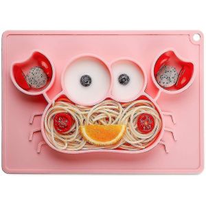 Sets De Table &Eacute;cologiques En Silicone Pour B&eacute;b&eacute;s : Antid&eacute;rapants, R&eacute;sistants Aux Hautes Temp&eacute;ratures, Design Amusant, Alimentation S&ucirc;re Pour Les Enfants - Neuf