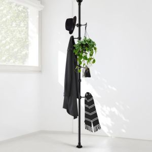 Ulteronixshop-Porte-manteau, Portant &agrave; v&ecirc;tements r&eacute;glable de 140 cm &agrave; 310 cm avec 12 crochets pour suspendre manteau, veste, chapeau, &eacute;charpe, convient pour salon, balcon, cuisine - Noir - Neuf
