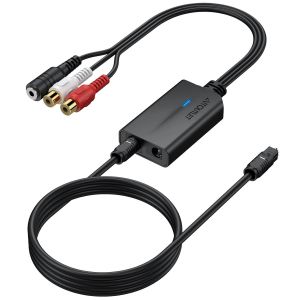 VornixorSarlshop-192kHz Convertisseur DAC Convertisseur Optique vers RCA vers Analogique SPDIFToslink Adaptateur 3,5mm avec 1M de c&acirc;ble pour HDTV DVD Blu-ray Sky Xbox PS3 PS4 - Neuf