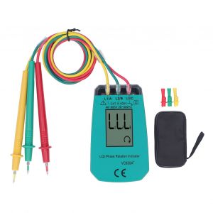 Testeur de séquence triphasé avec écran LCD, détecteur de rotation de phase, 40 à 600 V pour les tests - Neuf