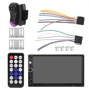 Autoradio double DIN avec ecran 7 pouces, lecteur MP5, radio FM, Bluetooth 4.0, USB, AUX, carte TF, telecommande - Neuf