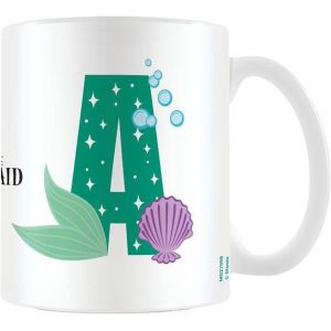 Eryi-Disney Tasse À Café En Céramique Personnalisable Avec Inscription « A For Disney Princess Ariel » 325 Ml Dans Un Coffret Cadeau Disney ¿ Marchandise Officielle, Blanc/Vert - Neuf