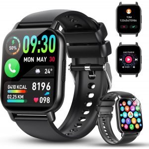 Montre Connectée Homme Femme,1.85"" Hd Smartwatch Avec Appel Et Numérotation Bluetooth,112+ Sportifs Modes Montre,Montre Sport Avec Surveiller Cardio,Podometre Et Sommeil Pour Android Ios Noir - Neuf