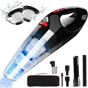 Cordless Handheld Vacuum Cleaner 8500Pa Powerful Car Vacuum Cleaner 120W Portable Rechargeable Vacuum Cleaner With Led Light 2 Hepa Filters For Home Car Office Table Sofa - Neuf