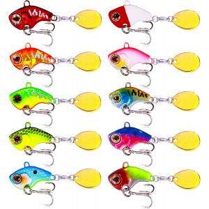 Kwex-Leurres De Pêche, Lot De 10 Leurres De Pêche Jig Spinner, Leurres Artificiels, Leurres Spinnerbait, Hameçons Pour Perche, Brochet, Sandre, Poisson-Chat Pour Perche Carpe Basse Truite Doré Broche - Neuf