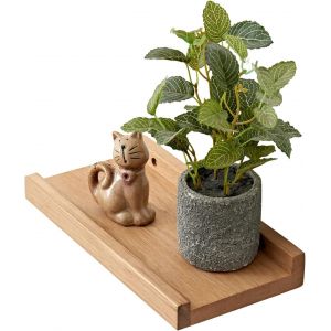 CAUC-Etagere Murale Bois Massif, 30cm Etagere Flottante en Ch&ecirc;ne pour Maison, Bureau, Chambre, Salon, Salle de Bain, Cuisine - Neuf