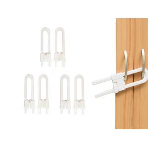 Lot de 6 verrous coulissants r&eacute;glables en forme de U pour armoire, pour une s&eacute;curit&eacute; optimale - Neuf