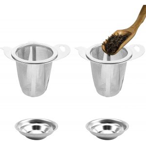 Kalanka-Passoire &Agrave; Th&eacute;, 2 Pi&egrave;ces Infuseur &Agrave; Th&eacute;, Argent Infuseur The Inox, Filtre The Pour Tasse Avec Couvercle Et Deux Poign&eacute;es, Pour Tasses, Th&eacute;i&egrave;res Et Bols &Agrave; Th&eacute; - Neuf