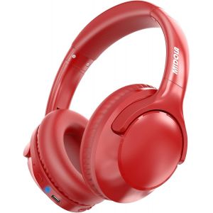 ERYI-Casque Bluetooth Supra-Auriculaire 68 Heures De Lecture 6 Eq Sans Fil Avec Microphone, Hifi, Stéréo, Pliable, Léger, Basses Profondes, Pour Voyage, Maison, Bureau, Téléphone Portable, Rouge - Neuf