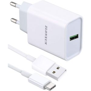Eryi-Chargeur Rapide Compatible Avec Xiaomi Redmi Note 12/13/11s/13 Pro/11 Pro/11/9/9 Pro, Redmi 13c/12,Mi 11 11t 10 Lite, Poco F3/X3 Nfc/F2 Pro/M3, Et Câble Usb-C 1,5 - Neuf