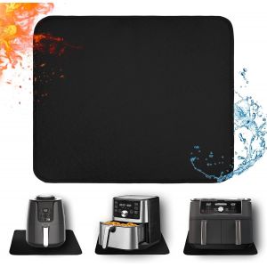 Tapis de friteuse &agrave; air 30 x 45 cm-1 mm, tapis ignifuge pour la protection des plans de travail de cuisine, accessoires pour friteuse &agrave; air imperm&eacute;able, anti-graisse et facile &agrave; nettoyer, noir - Neuf