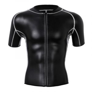 Veste En Cuir Avec Poches Pour Hommes,Pantalon En Cuir,Modelant Le Corps,Entraîneur De Taille,Culotte De Contrôle Taille Haute,Chemise En Cuir De Fitness - Neuf
