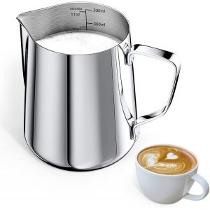 Chaas-Pichet &Agrave; Mousse De Lait En Acier Inoxydable 304 De 350 Ml &iquest; Pichet &Agrave; Expresso Pour Lait, Cappuccino, Expresso, Latte Et Plus Encore - Neuf