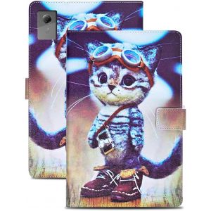 LORANKA-Coque pour Lenovo Idea Tab 11 Pouces Tablet 2025 TB-336ZU TB-336FU Housse en Cuir PU Portefeuille Etui de Protection pour Lenovo Idea Tab 11 Pouces Chat d'aventure - Neuf