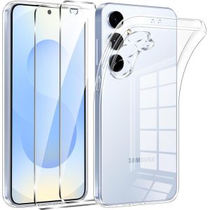 Kal-Coque Pour Samsung Galaxy S25 Plus 5g Avec 2 Pièces Protection Écran En Verre Trempé,Ultra Transparente Silicone En Gel Tpu Souple Pour Samsung S25 Plus Couqe,Antichoc Anti-Jaune Etui Bumper - Neuf