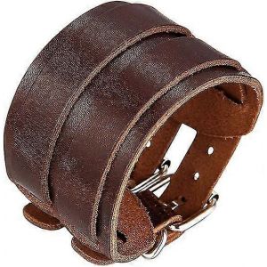 Bracelet En Cuir Pour Hommes Bracelet Bracelet Avec Boucle Fermeture Noir/Marron Couleur Disponible - Neuf