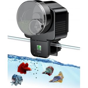 Meimie-Alimentatore Automatico Per Pesci Per Acquario Alimentatore Automatico Per Pesci Con Timer Per Dispenser Da 60ml Per Pellet,Granuli E Strisce,A Batteria(Batteria Non Inclusa) - Neuf