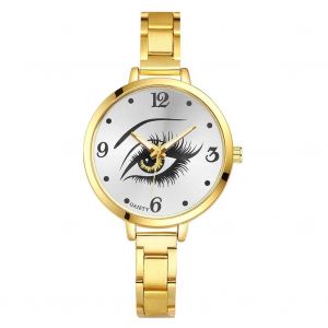 Gaiety Femmes Bright Eye Cadran Bracelet En Alliage Fin Montre &Agrave; Quartz Montre-Bracelet Analogique (Or) - Neuf
