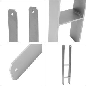 4x ancres H support de poteau 101x600mm Pied de poteau Ancrage en H Patte de poteau Ancre de poteau - Neuf