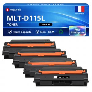 Pack de 4 Toners compatible pour Samsung MLT-D115L Noir 3000 Pages NOPAN-INK - Neuf