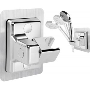 Ershi-Support Douche Sans Percage Support De Douche Universel Réglable 360° Support Douchette Mural Argent Support Pommeau De Douc[1375] - Neuf