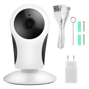 Camera de surveillance panoramique reseau HD 720P K2-10S, vision nocturne infrarouge, 100-240 V, EU - Neuf