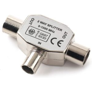 Mâle À Deux Femelle Coupleur Coaxial D'antenne TV,T/F Type Connecteur Prise À RF Coax Adaptateur D'antenne Nickelage-1 Paquet - Neuf