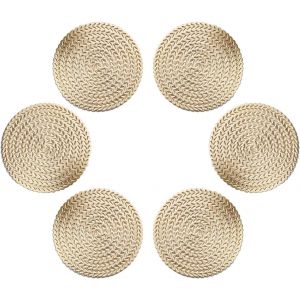(Or) 10cm, Sous-Verres, 6pcs Tour Coaster, Créatif Pvc Café Mat, Imperméable À L'eau De Fleur D'émotions, De Noël Imperméable À L'eau Coaster, Isolation Thermique - Neuf