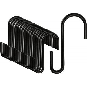 20 Pi&egrave;ces Crochet S,Crochet En S Metal,Crochets Et Pat&egrave;res Pour La Maison,Crochet En S Acier Inoxydable,Crochet Cuisine Ustensiles,Crochet Suspension Pour Casseroles V&ecirc;tements (Noir) - Neuf
