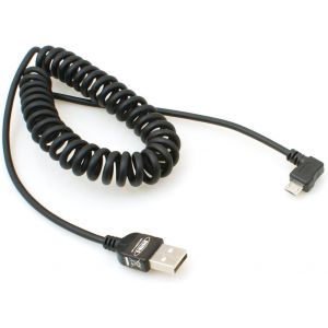 Câble Spirale Micro Usb 2.0 Coudé À 90° À Gauche 150 Cm - Neuf