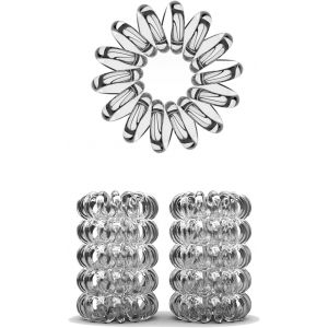 Lot De 10 &Eacute;lastiques Cheveux En Spirale &iquest; &Eacute;lastiques Cheveux Spirale - Bandeaux Cheveux Anti-Fourches &iquest; Id&eacute;al Pour Cheveux Fins &iquest; &Eacute;lastiques Cheveux C&acirc;ble T&eacute;l&eacute;phonique, Transparent, 3.5 Cm - Neuf