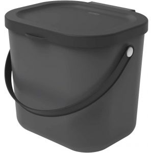 ERYI-Albula Poubelle Bio 6L Avec Couvercle Et Poignée Pour La Cuisine, Plastique (Pp) Sans Bpa, Anthracite, 6L (23.5 X 20.0 X 20.8 Cm) - Neuf