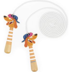 Eryi-- Corde À Sauter Réglable Pour Enfants - Poignées Tetes De Chiens En Bois - 2m De Corde - Idéal Pour Jouer En Extérieur Et Activités Deplein Air - Développe La Motricité - Dès 3 Ans - J03378 - Neuf