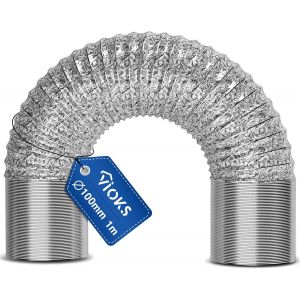 KALANKA-Tuyau d'évacuation d'air 1 m 100 mm pour systèmes de circulation d'air 100erR u2013 Tu¿au flexible universel 100 mm pour hotte aspirante, sèche-linge, tuy¿u d'évacuation, tuy¿u d'¿ir de - Neuf