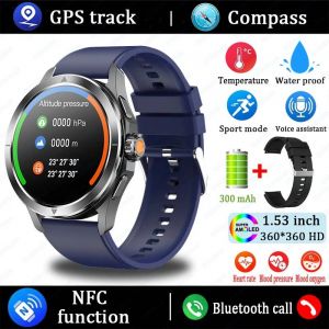 Montre Intelligente Hommes Pour S4 Ultra Amoled Sport De Plein Air Nfc Gps Piste Fréquence Cardiaque Étanche Bluetooth Appel Montre Intelligente 2025 Nouveau.Blue. - Neuf