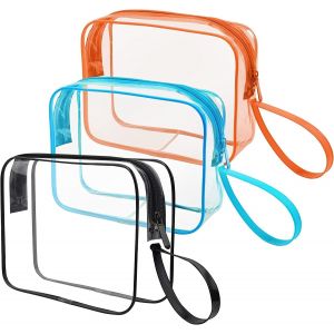 TIANYI-Lot de 3 Trousse de Toilette Transparente, Sac Cosmétique Imperméable pour Homme Femme, TSA Sac de Toilette Avion, Trousse de Maquillage Voyage - Neuf