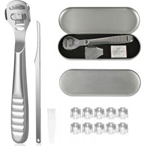 6pcs R&acirc;pe &Agrave; Pied P&eacute;dicure, Rapeuse Pieds Anti-Callosit&eacute;s, Coupe Cors, Rasoir Pour Talons, Professionnel P&eacute;dicure Kit Outils Avec 10 Lames Outil, Outil De Soin Des Pieds,Acier Inoxydable - Neuf