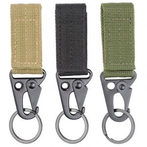 Lot De 3 Clips Tactiques Pour Porte-Clés, Crochet Et Boucle Pour Porte-Clés De Camping Et De Randonnée (Noir, Kaki, Vert Militaire) - Neuf