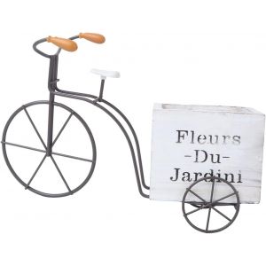 Kalanka-Hemoton Pot De Bicyclette En Bois Bo&icirc;te De Fleurs Tricycle Support De Plante D&eacute;coratif Suculent Conteneur Bonsa&iuml; V&eacute;lo Maison D&eacute;coration De Jardin Style Al&eacute;atoire (Taille - Neuf
