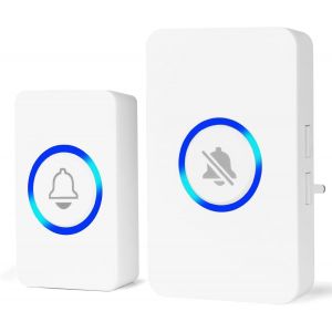 KALANKA-Sonnette sans Fil, &Eacute;tanche Carillon Electronique, Kit de Carillon avec R&eacute;cepteurs Enfichables pour Maison Bureau, 58 M&eacute;lodies au 4 Niveaux Volumes, pour Maison Bureau H&ocirc;tel Urgence, Blanc - Neuf