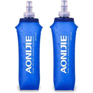 Checarzhn--No1-Flacon Souple Pliable Bouteilles D'eau De Course Flacon Pliable Pour Sac D'hydratation Cyclisme Marathon Course Randonnée (500ml/16.9oz - Paquet De 2) - Neuf