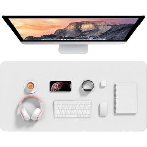 Sous-Main De Bureau En Cuir Synthétique, 60 X 35,1 Cm, M, Tapis De Souris Étendu M, Protection Imperméable, Antidérapant, Ultra Fin, Pour Petit Clavier D'Ordinateur Portable, Pour Bureau Et - Neuf