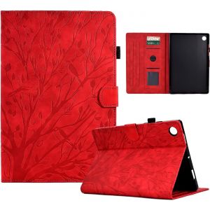Étui Housse Coque Pour Huawei Mediapad M5 Lite 10, Housse Étui À Rabat Et Portefeuille Case Avec Fonction Support, Coque De Protection Huawei Mediapad M5 Lite/C5 10.1 2018 - Rouge - Neuf