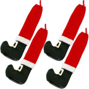 4 Pièces (Santa Claus), De Noël Président De La Jambe Couvre, De Noël Président De Chaussettes Antidérapantes Président Chaussettes Pour Noël, Des Décorations De Table, Décorations De Fête - Neuf