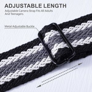 Sangle R&eacute;glable Pour Appareil Photo - 5,1 Cm - Extr&eacute;mit&eacute;s En Cuir Pleine Fleur Pour Photographes[Z2732] - Neuf