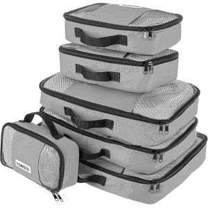 Cubes De Voyage, Ensemble De 6 Organ Urs De Bagages, Cubes De Voyage Comprimables, Id&eacute;al Pour Les Val S, Les Voyages En Avion, Le Rangement De V&ecirc;tements Et De Linge - Gris - Neuf